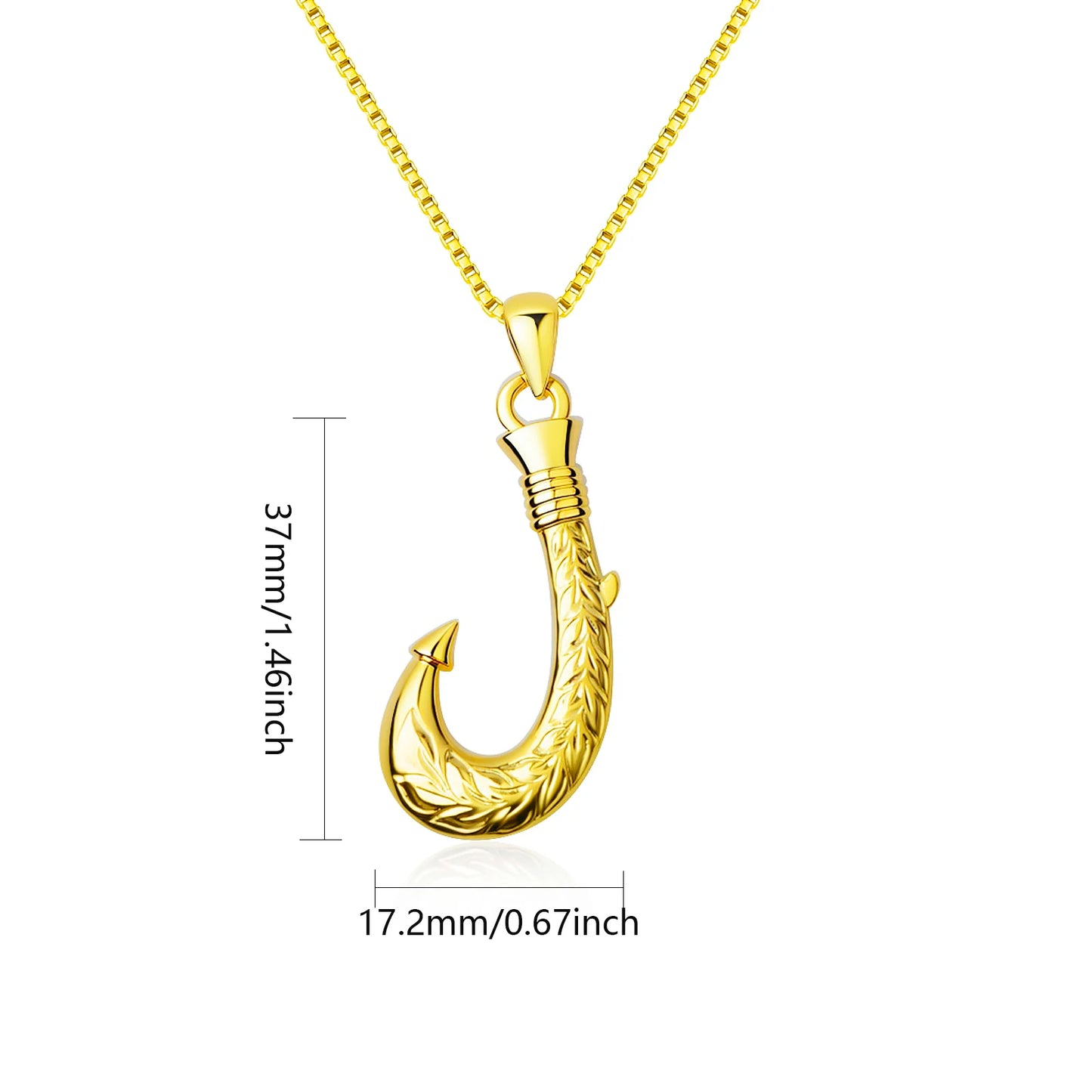 Hawaiian Ocean Opal Copper Necklace for Women-Trendy Dainty Fishhook Pendant Sweater Chain