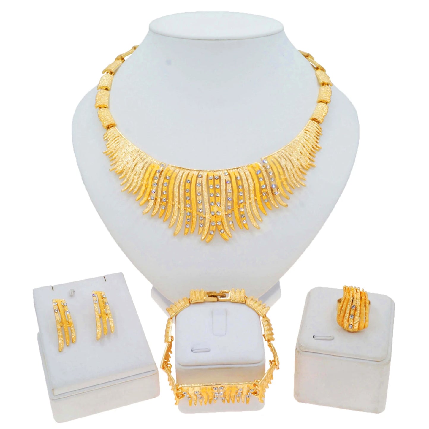 Zhuerrui Wholesale Luxury Gold Jewelry Sets Cheap Bead Bridal Necklace Jewelry Set Beautiful Women Christmas Gifts HA2388814