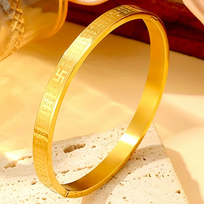 REBEL Stainless Inoxydable Stainless Steel 18K Gold Plated Roman Women Fashion Jewelry Bracelets Bangles