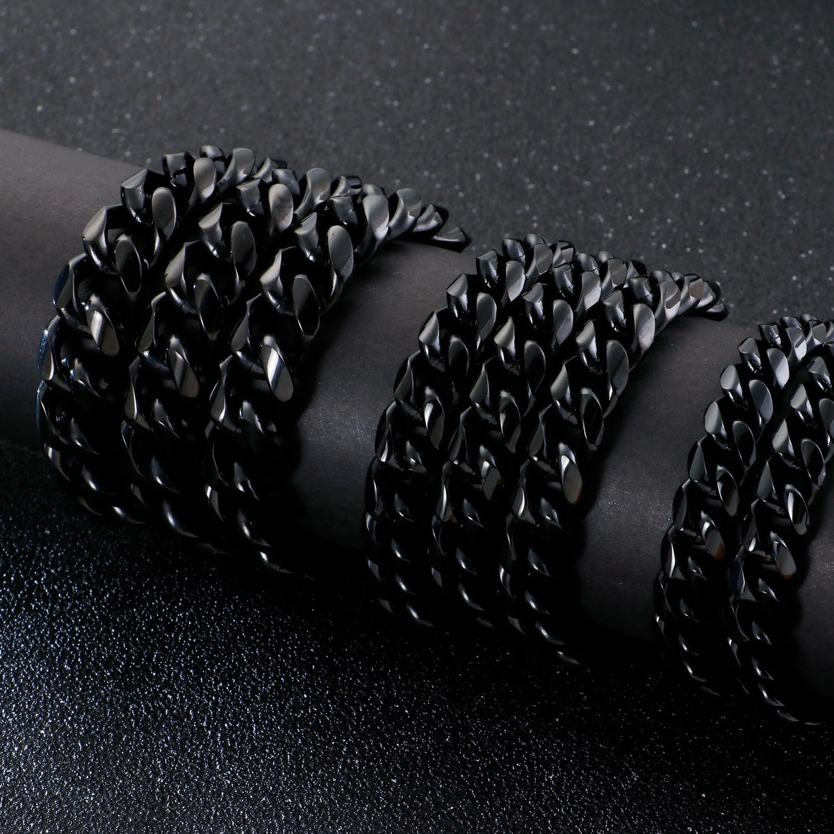 REBEL VIKING Black Stainless Steel Rope Chain Necklace