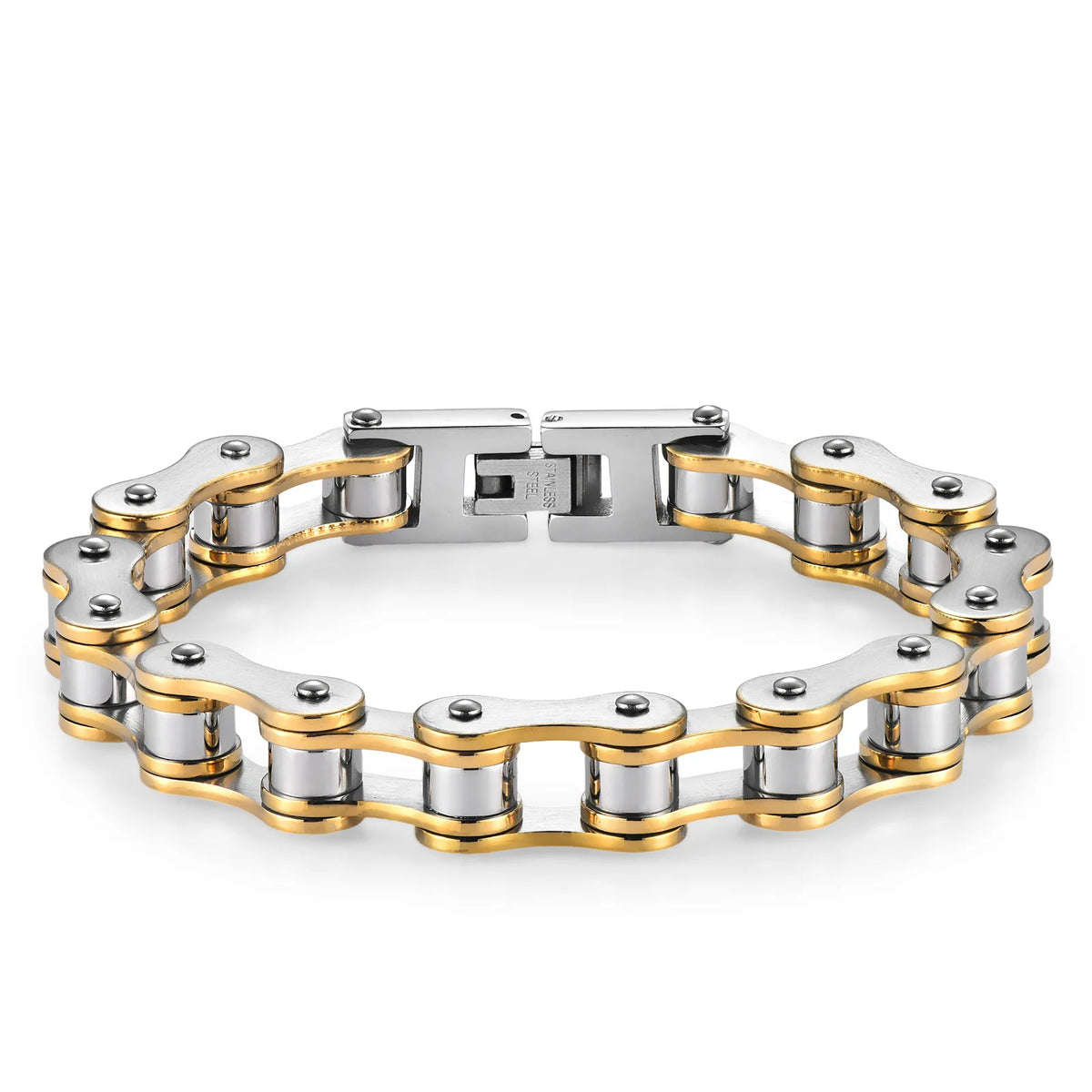 REBEL Stainless Steel Waterproof Anti Non Tarnish Personalized Hip Hop Fine Fashion Jewelry Punk Men's Biker Chain Bracelet