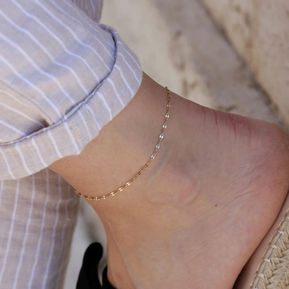 EManco NEW Dainty Lip Chain Anklet Fashion Beach Lace Ankle Chain Foot Jewelry Accessory for Women Gift Wholesale