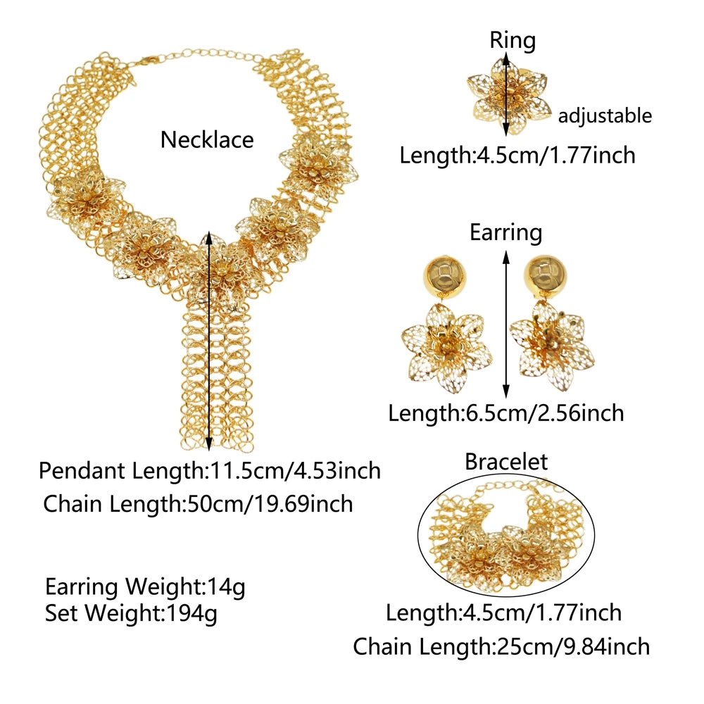 Italian Jewelry Set Alloy Brazilian Jewelry Sets Wedding Party Pendant Necklace  Earrings Jewelry Set HK048422