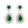 Gemfiori Vintage Sterling 925 Silver Drop Earrings Rhodium Plated Pear Cut Lab Grown Gemstones Women's Wedding Gift Claw Setting
