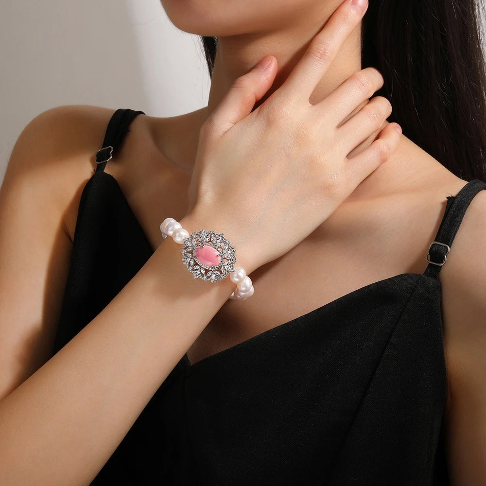 SILVERELLI Queen Shell & Pearl Bracelet | S925 Sterling Silver | 18K Gold Plated | 8mm Freshwater Pearls