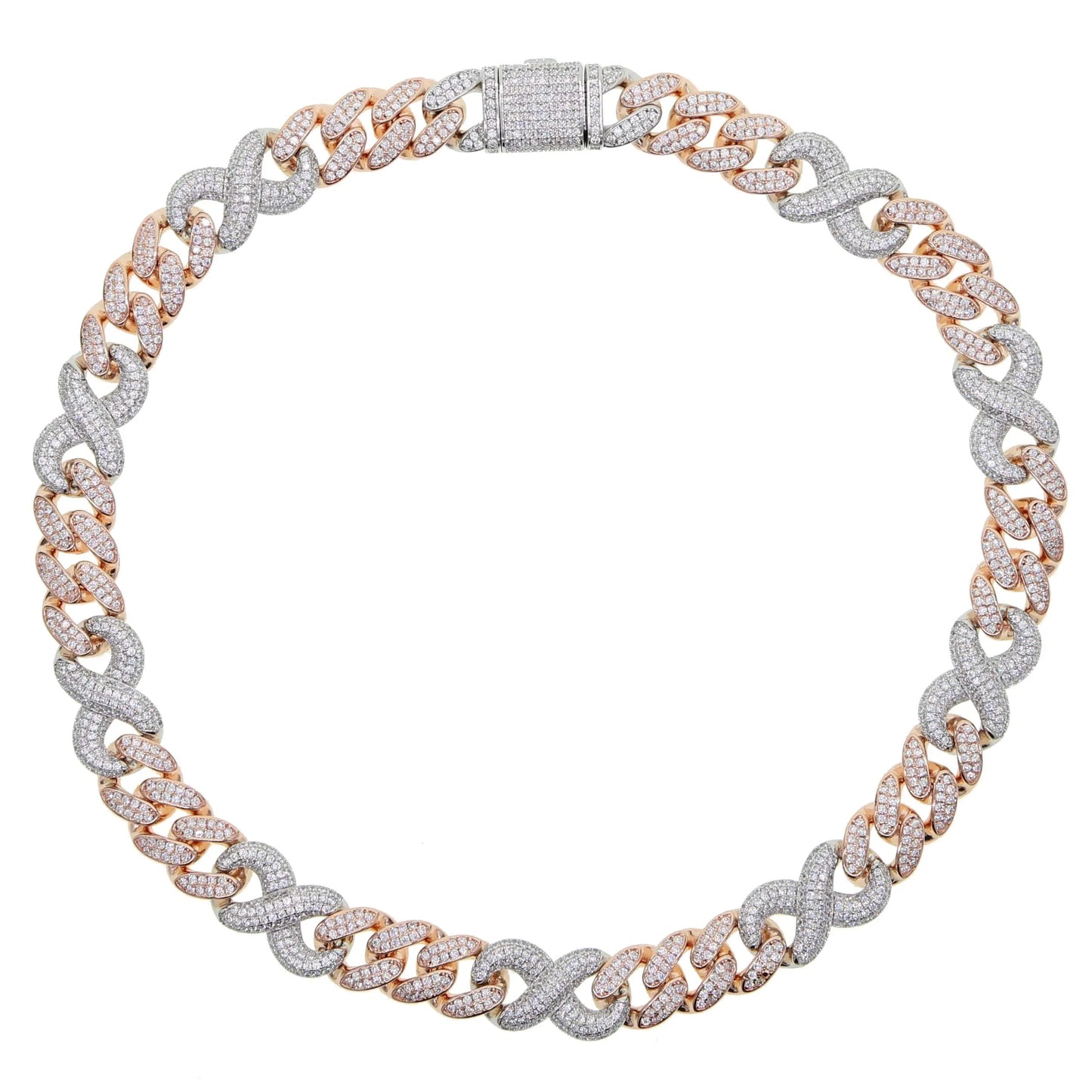 Promotion Hip Hop New Design High Quality Iced Out Bling Men Women Fashion Jewelry Infinity CZ Cuban Chain Necklace