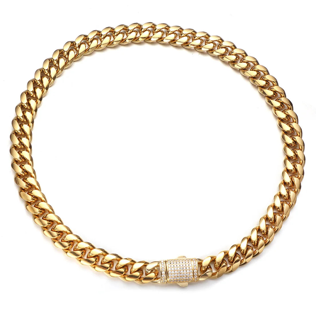 S&S Iced Out CZ Cuban Link Chain | 18K Gold Plated | S&S
