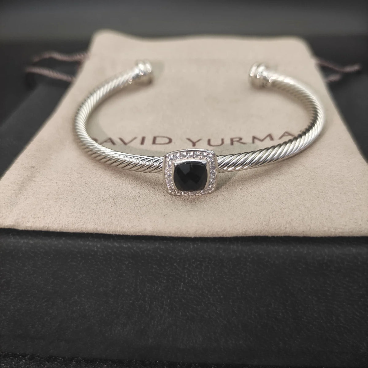 FASHIONISTA DY High-Quality Silver-Plated 4mm Square Diamond Bracelet, Fashionable Colored Diamond Bracelet, Jewelry
