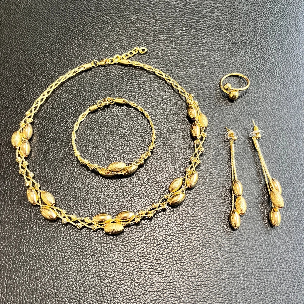 Italian Jewelry Set Alloy Brazilian Jewelry Sets Wedding Party Pendant Necklace Bracelet Ring Earrings Jewelry Set  HK051222