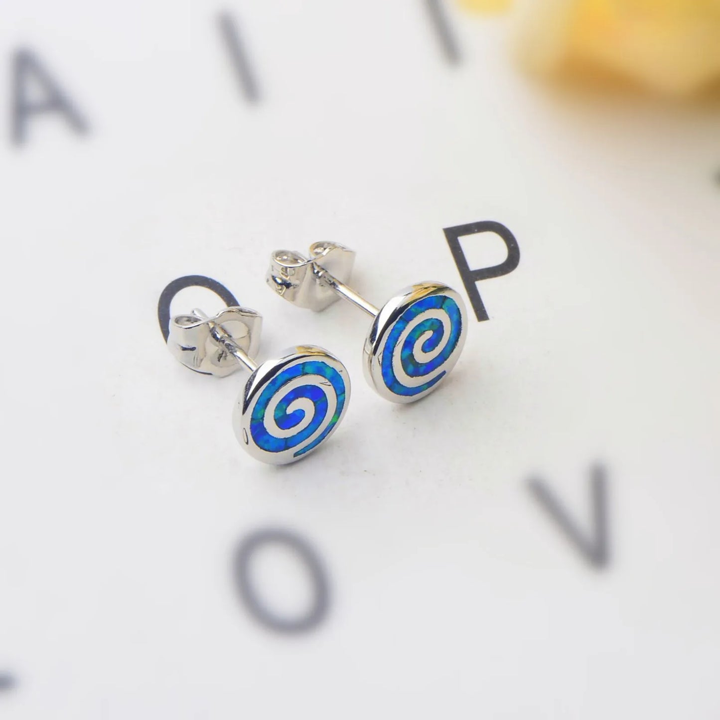 Ins Trendy Brass Geometric Opal Earrings | Minimalist Cute Gift Jewelry Best Seller Wholesale
