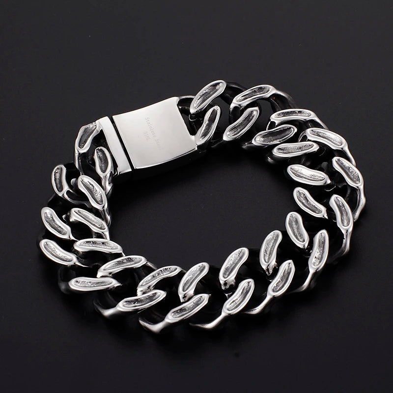 KALEN European and American Fashion Jewelry Titanium Steel Bangle Retro Punk Personality Skull Men's Bracelet