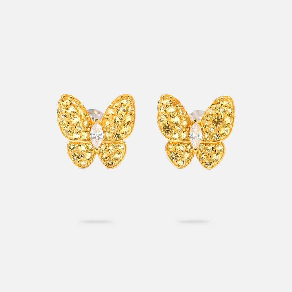 MUSHAN Jewelry Factory S925 Sterling Silver Butterfly Stud Earrings High End and Niche High Carbon Diamond Accessory for Women