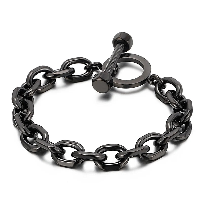 KALEN Wholesale Punk 18K Gold Plating Men Charms Special Stainless Steel Jewelry Bracelets