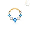 1Pcs Wholesale ASTM F136 Titanium Colorful Square Zircon 16G Nose Ring Hoop Cartilage Earrings Fashion Body Piercing Jeweley