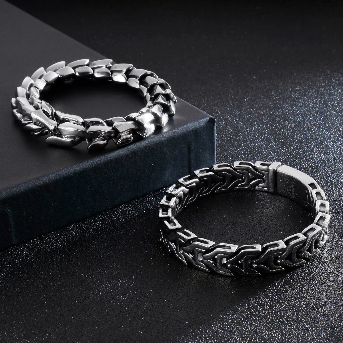 REBEL VIKING Dragon Keel Chain Bracelet – 316L Stainless Steel Silver