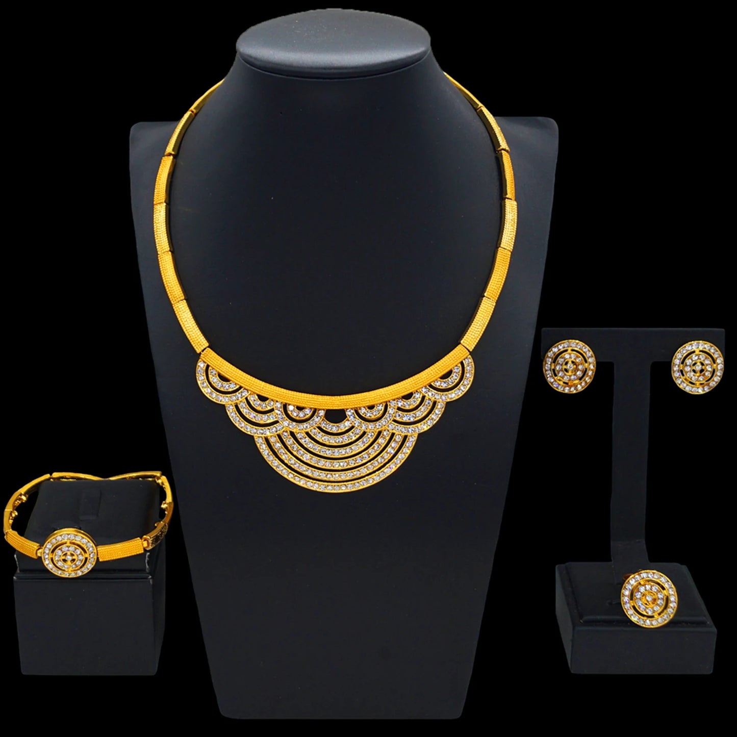 Zhuerrui Exquisite Gold African Jewelry Sets Cheap Bead Necklace Bracelet Jewelry Set Beautiful Woman Festival Gifts HD2300214