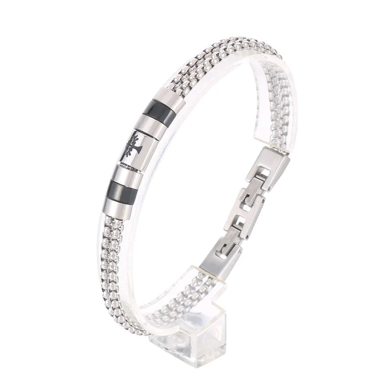 KALEN Unisex Casual Stainless Steel Box Chain Bracelets With Minimalist Square/Round Charms
