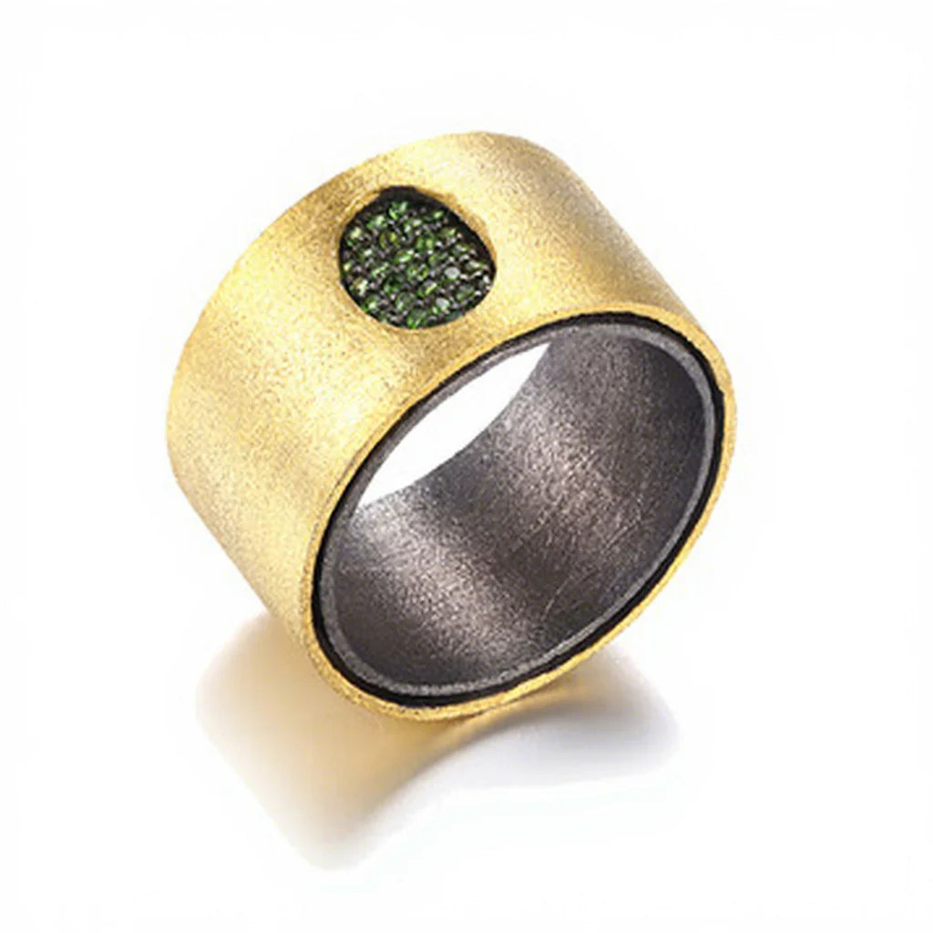 Fashion 925 Sterling Silver Ring Jewelry with 18K Gold Plated Ring