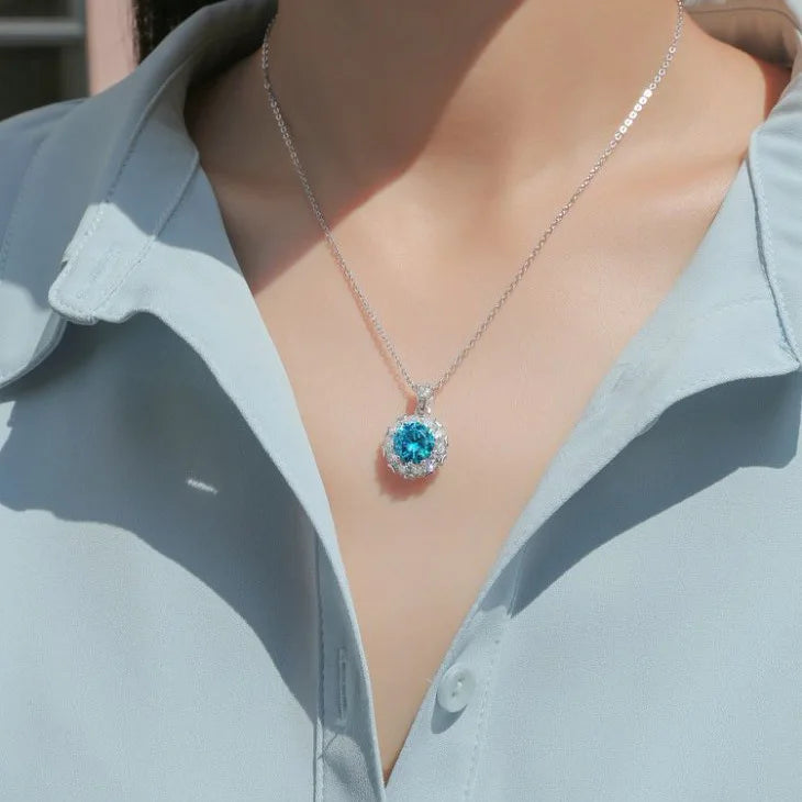 Multi Color Round VVS Moissanite 4Pcs Halo Jewelry Set Adjustable Ring Pendant Necklace Stud Earrings Bracelet S925 Silver Sets