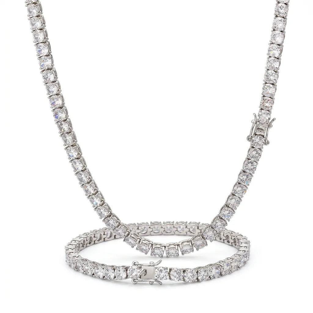 Fashion Classic Zircon Necklace for Men and Women 3mm-5mm 16inch-24inch Various Size Hip Hop Link Chain Tennis Necklace