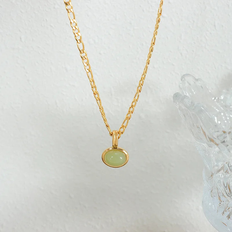 French Style Pendant Necklace & Earrings | Gold Plated Stainless Steel Everyday Fashion Jewellery