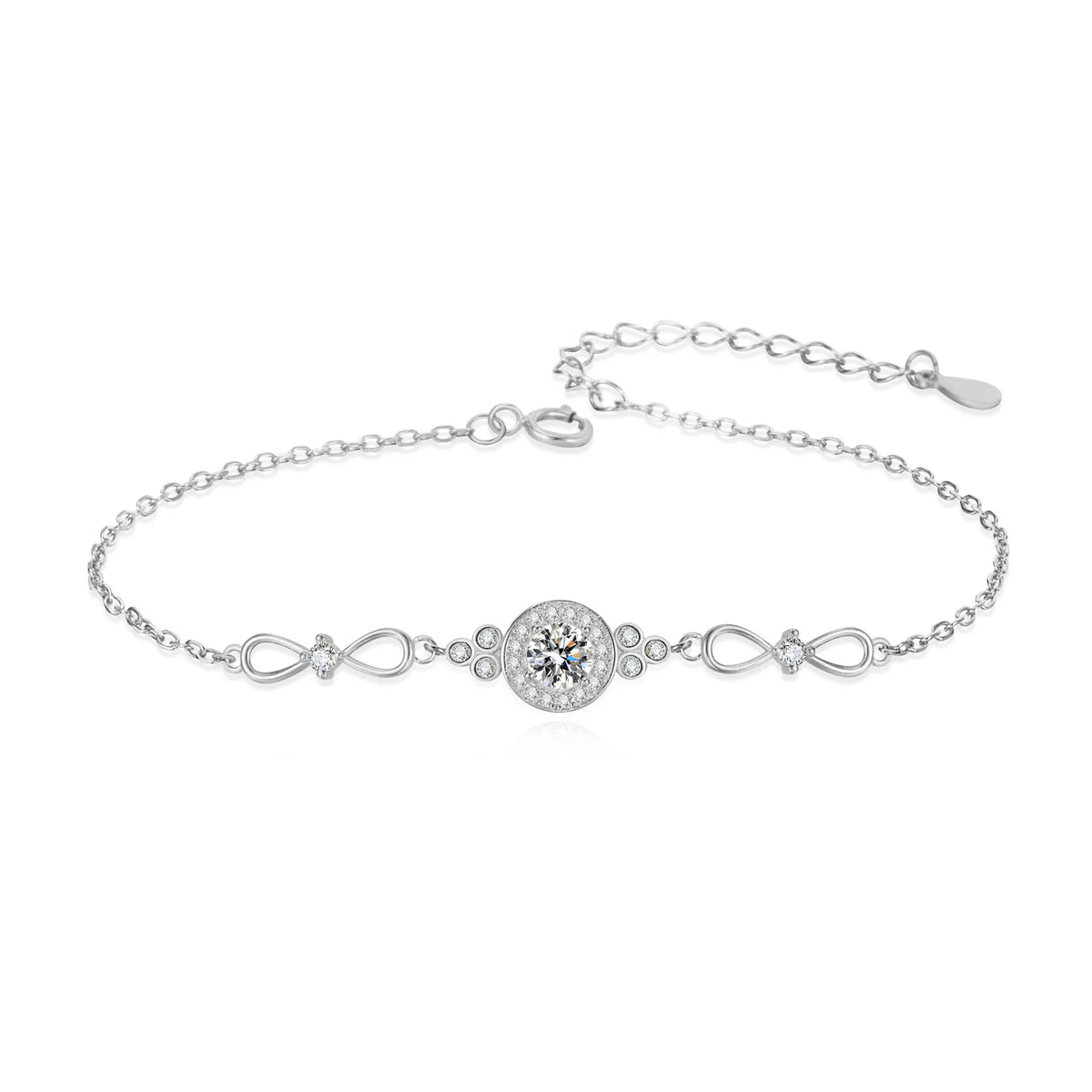 S&S 925 Sterling Silver Zircon Square Jewellery Set | Necklace, Bracelet & Ring | Platinum & Gold | S&S Collection