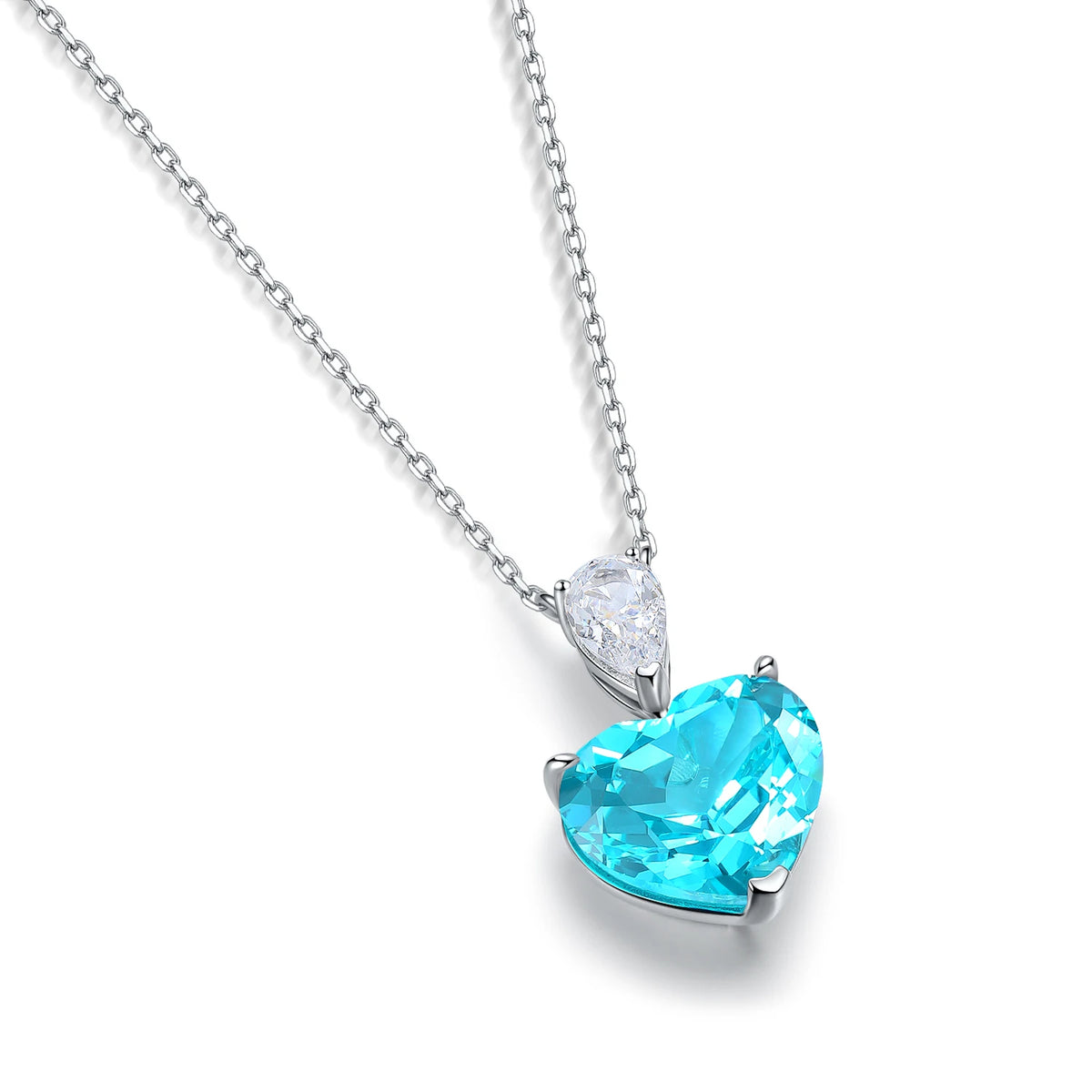 Gemfiori Anster 925 Sterling Silver High-quality Cultivated Paraiba Necklace - Suitable for Parties or As a Gift