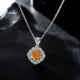 MUSHAN Jewelry Factory Cross Border Bestseller 925 Sterling Silver 2 Carat Square Padma Red 7*7 Necklace 40+5cm