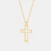 REDheart Fine Jewelry Cross Necklace Women Irish Celtic Claddagh Rose Silver 925 Gold Plated Hollow Cross Necklace for Women