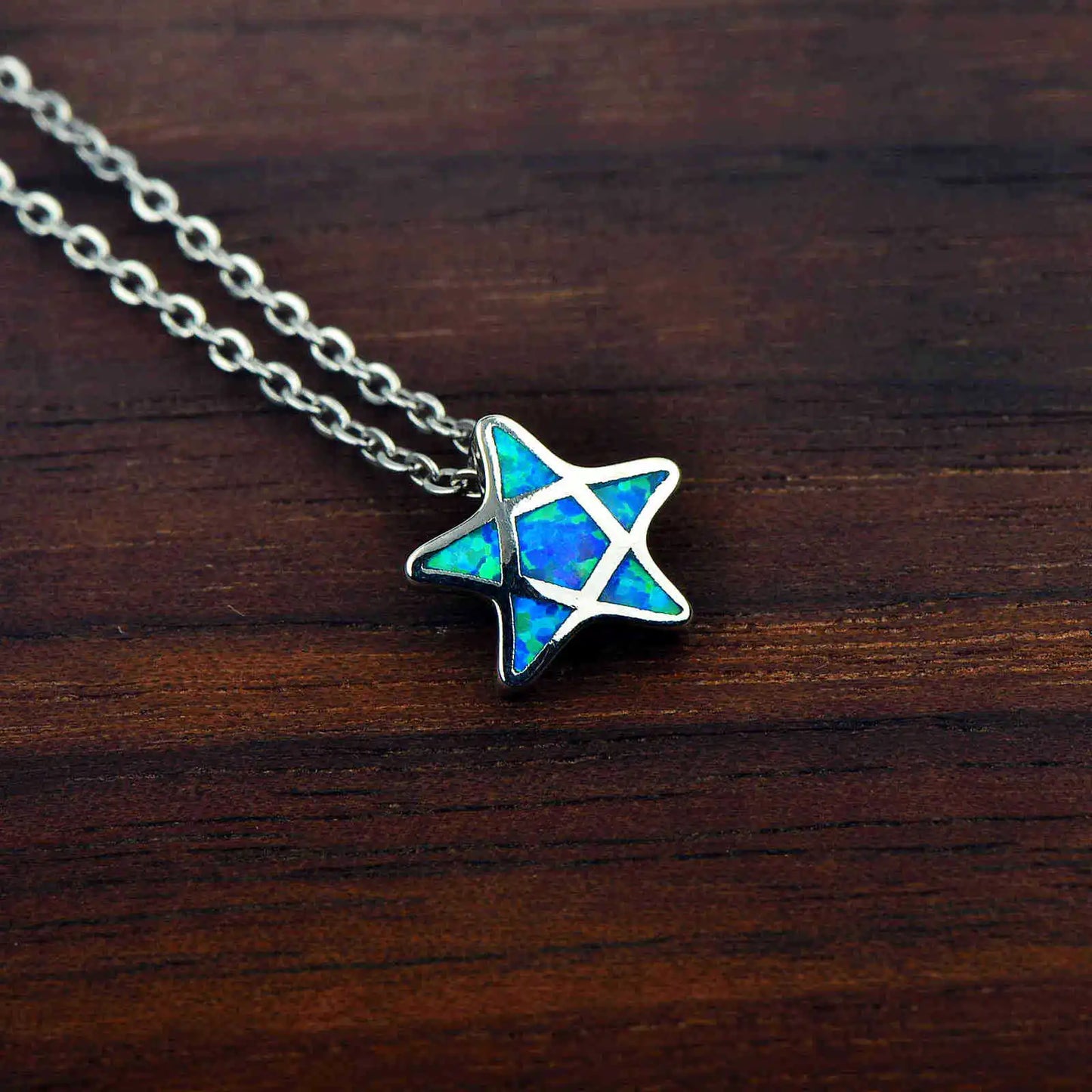 Aobao Ocean Series Opal Collar Chain Hawaiian Blue Tiny Starfish Pendant Women's Opal Fashion Jewelry Wholesale