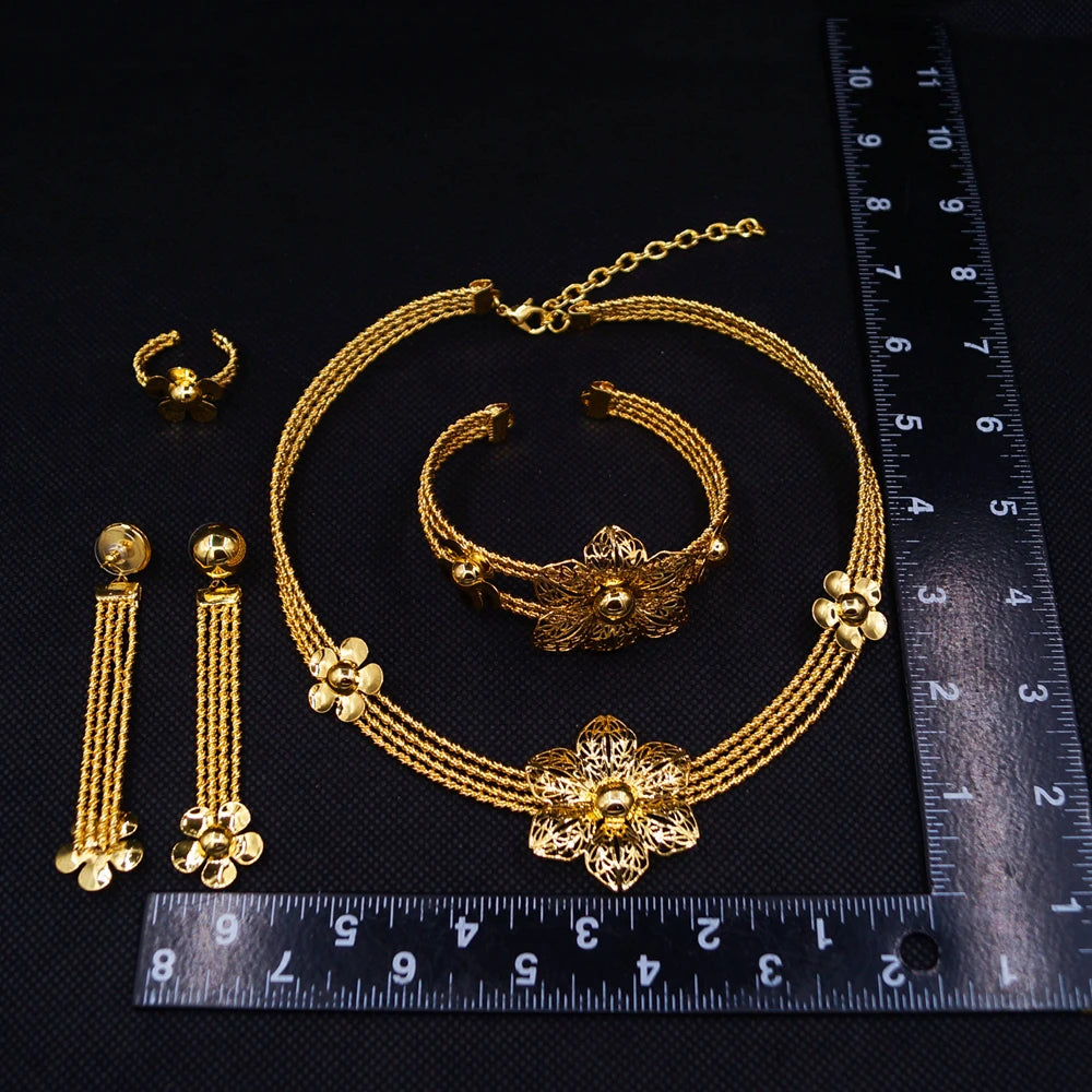 Zhuerrui Italiano Gold Designs Women Jewellery Set Party Fine Costume Jewelry Set Luxury Big Necklace Jewellery Sets X0006330