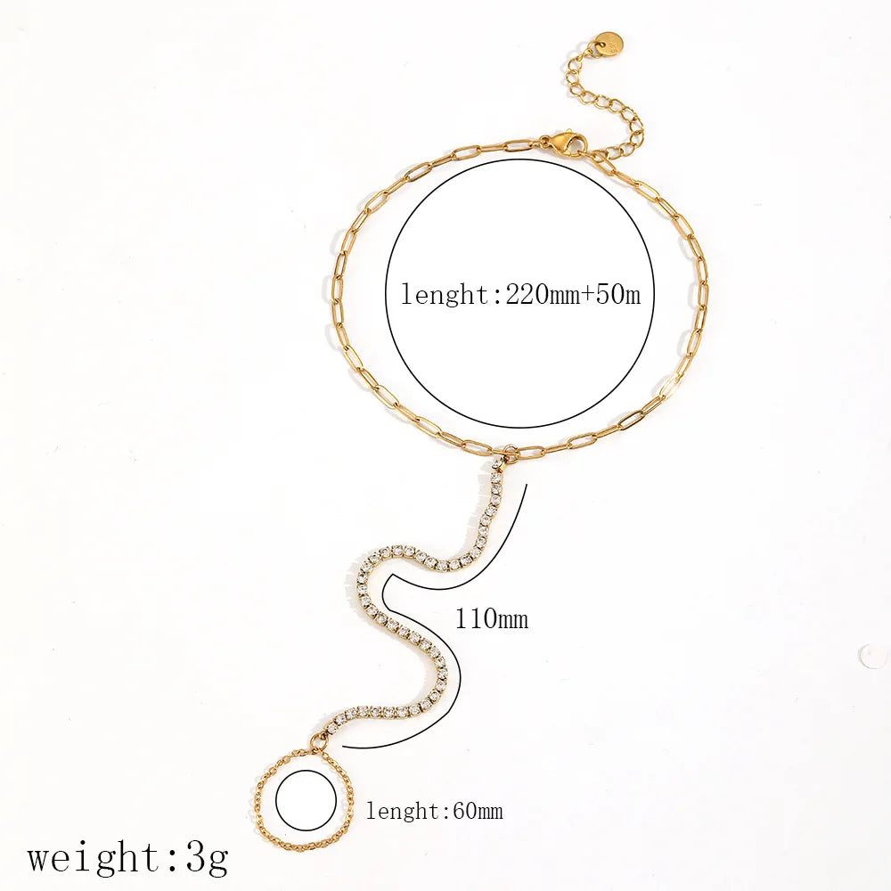S&S 18K Gold Plated Stainless Steel Zircon Necklace, Bracelet & Anklet | 14 Styles