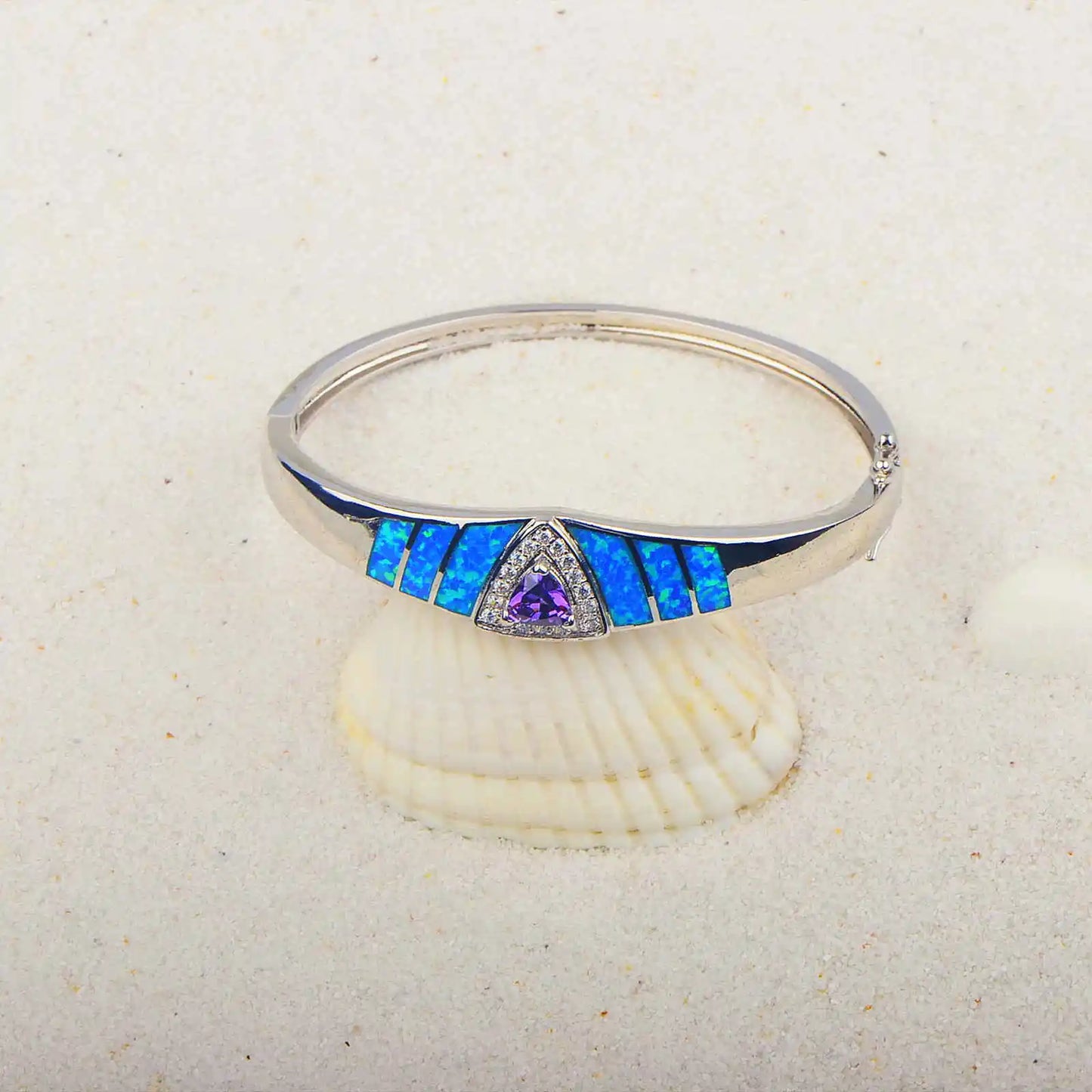 Aobao Vintage Style Opal Blue Sapphire Bracelet Artisan Crafted Unique Jewelry for Fashion Lovers