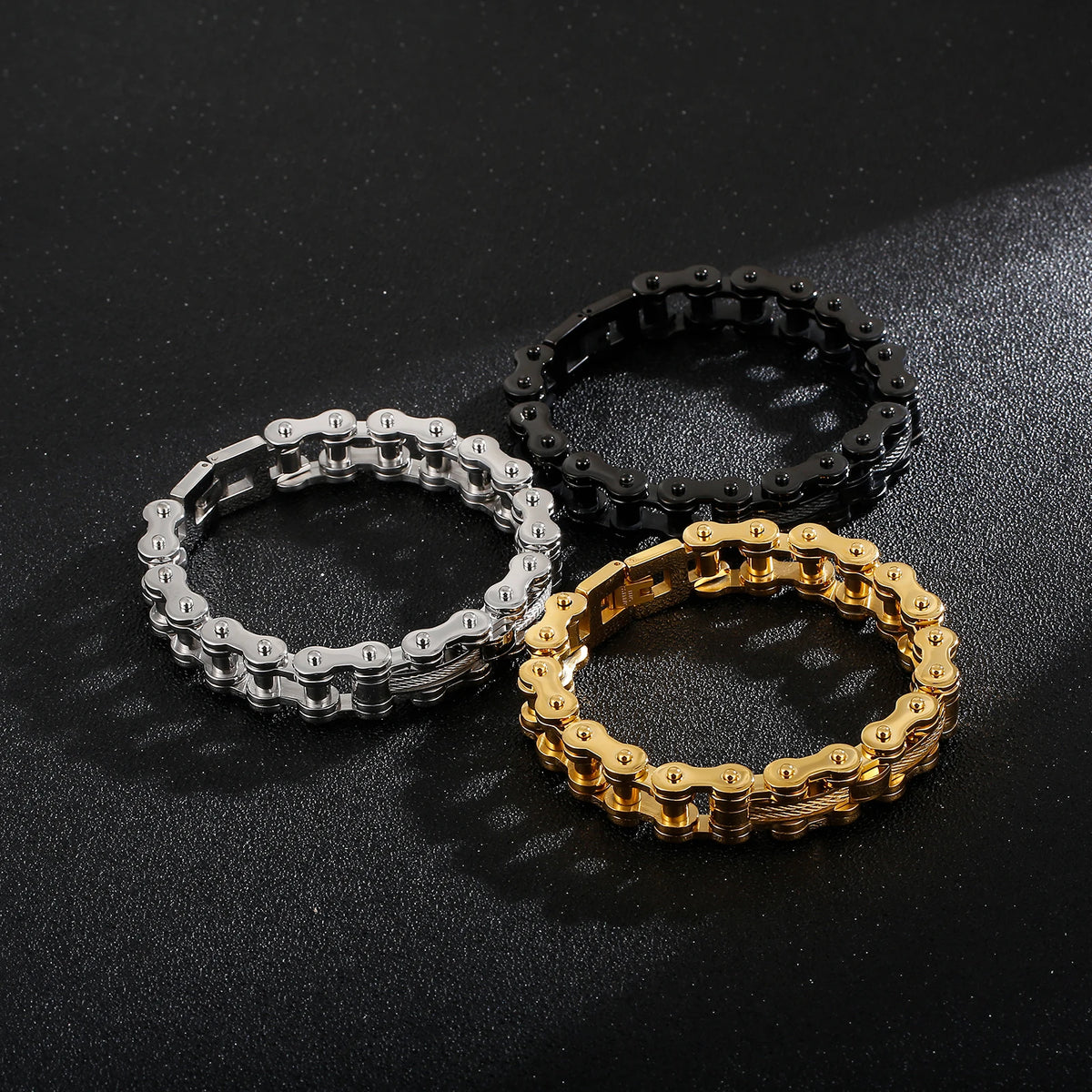 KALEN Stainless Steel Biker Chain Bracelet Luxury Men