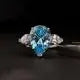 MUSHAN Jewelry Factory S925 Silver European and American Water Drop 10*14 High Carbon Diamond 6 Carat Simple and Individual Ring