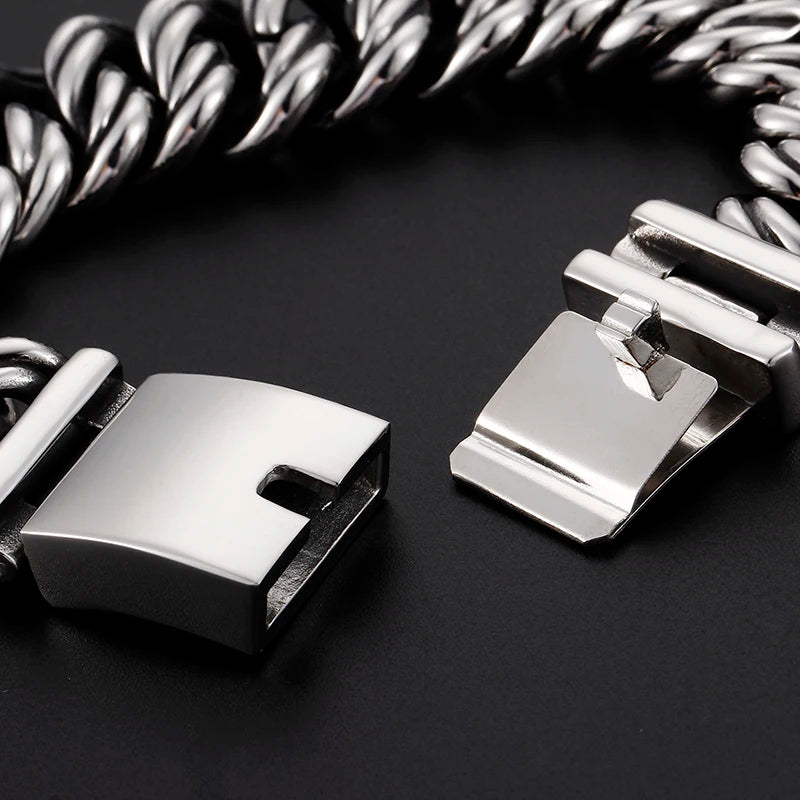 KALEN Chunky Casting Rope Fashion Stainless Steel Bracelet Jewelry