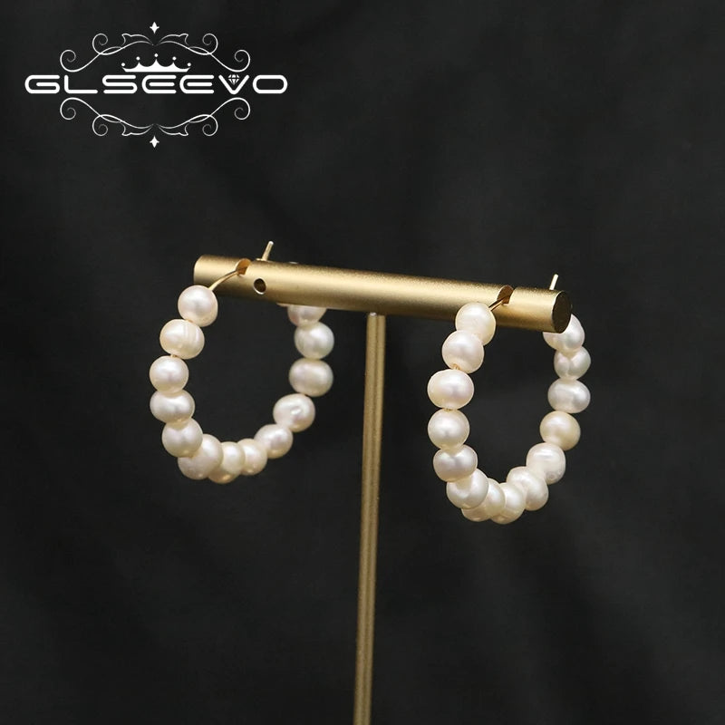 Natural Fresh Water Pearl Hoop Earrings for Women 925 Sterling Silver Colorful Tassel Drop Earrings