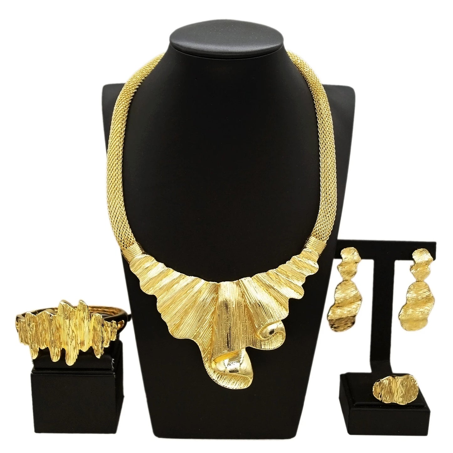 Zhuerrui Fashionable Italian Gold Jewelry Sets Simple Nigerian Brass Big Jewelry Set High-end Women's Birthday Gifts H00735