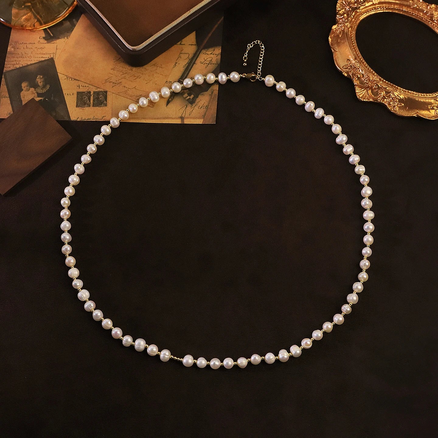 Natural Freshwater Pearl Copper Necklace for Women Daily Banquet Wedding Dainty Bridal Necklace Korean Style Fashion Jewelry