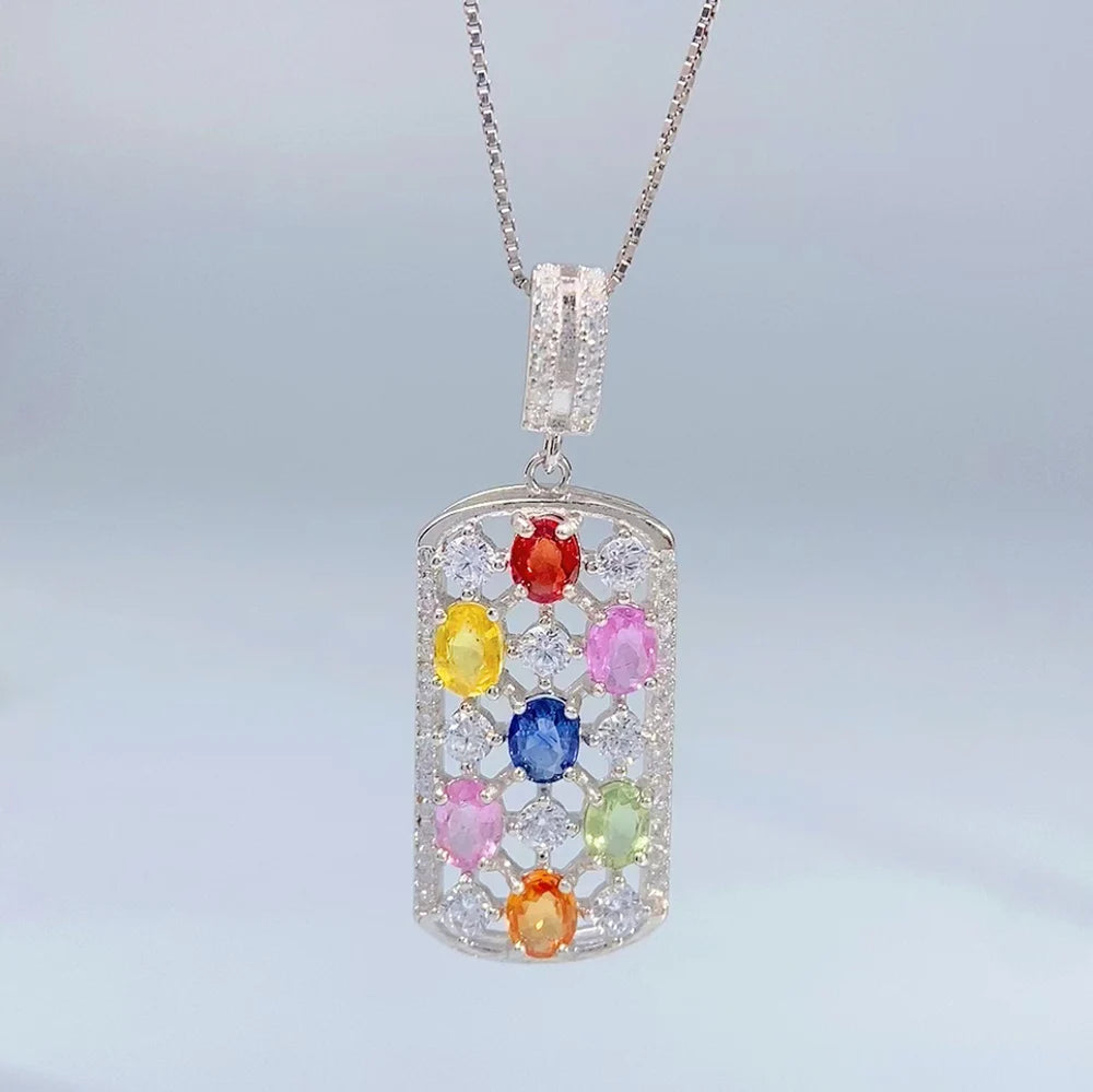 Gioiellieri Natural Teal Sapphire Pendant S925 Silver Oval Cut September Birthstone Necklace Earth Mined Certified Rare Gemstone Jewelry