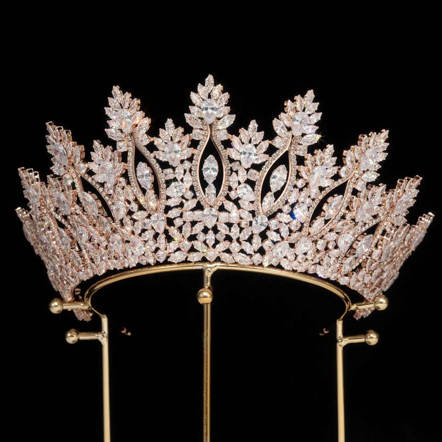 Handmade Luxury Wedding Crown for Bride Quality Bridal Hair Accessories Zircon Tiara Good Quality Hair Jewelry for Anniversary