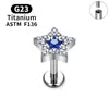 G23 Titanium Triangle Heart Fox Tragus Cartilage Helix Daith Piercing Stud Earrings for Women 16G CZ Ear Stud Pierc Body Jewelry