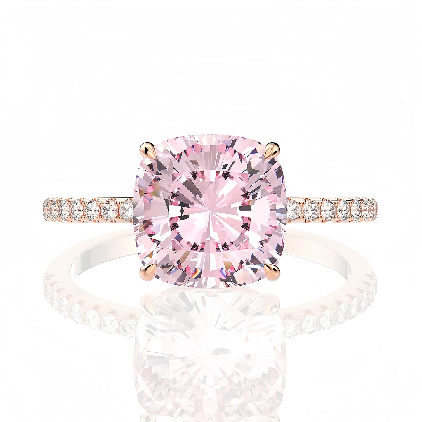 MUSHAN Jewelry Factory 925 Sterling Silver Rings 5ct Pink CZ Zircon High Carbon Diamond Engagement Ring Wedding Bands for Women