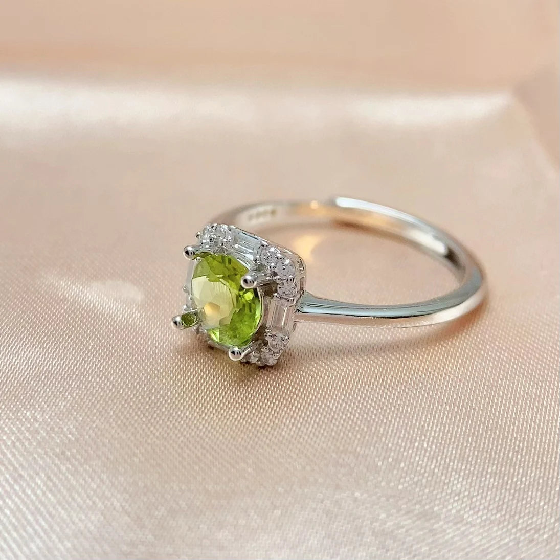 REDheart Factory 925 Sterling Silver Natural Peridot Minimalist Jewelry Set Fashion Bridal Custom Luxury Fine Party Gift