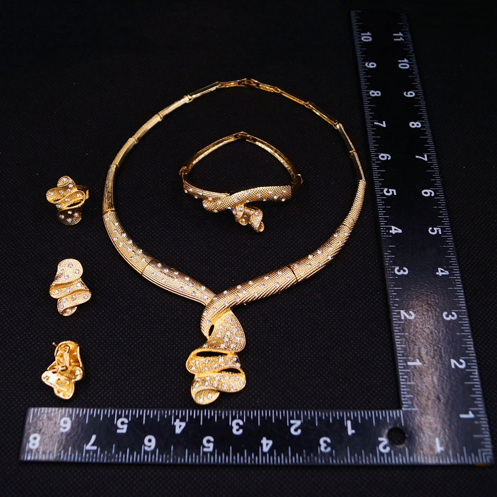 Zhuerrui Nigerian 18k Gold Plated Jewelry Set Brazil Gold Designer Wedding Jewellery Set Fashion Necklaces Jewelry SetsHB01414