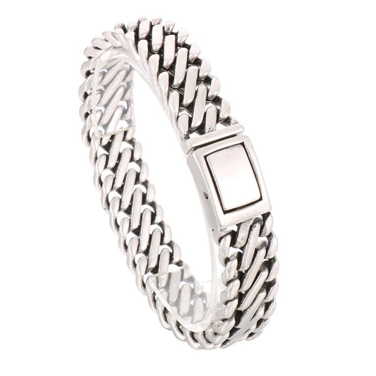 KALEN 220mm Men Casual Matte Surface Stainless Steel S Shape Links Bracelet