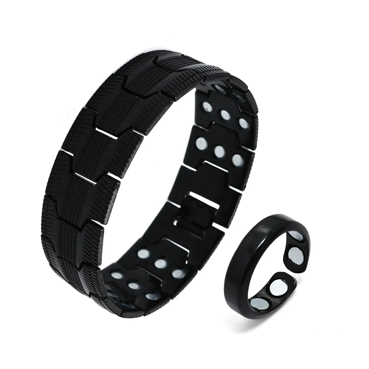NewLife - Magnetic Three-Row Zinc Alloy Geometric Bracelet