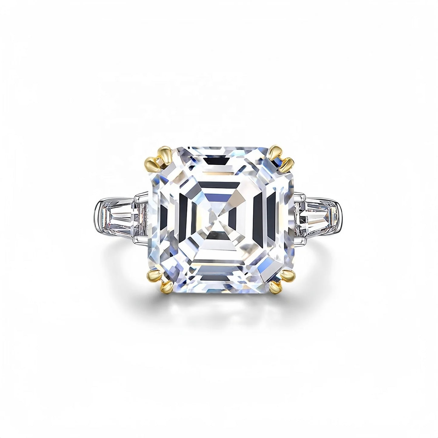 MUSHAN 925 Sterling Silver Platinum Plated Luxury Wedding Ring Band Women Square 7ct High Carbon Diamond Party Rings Fine