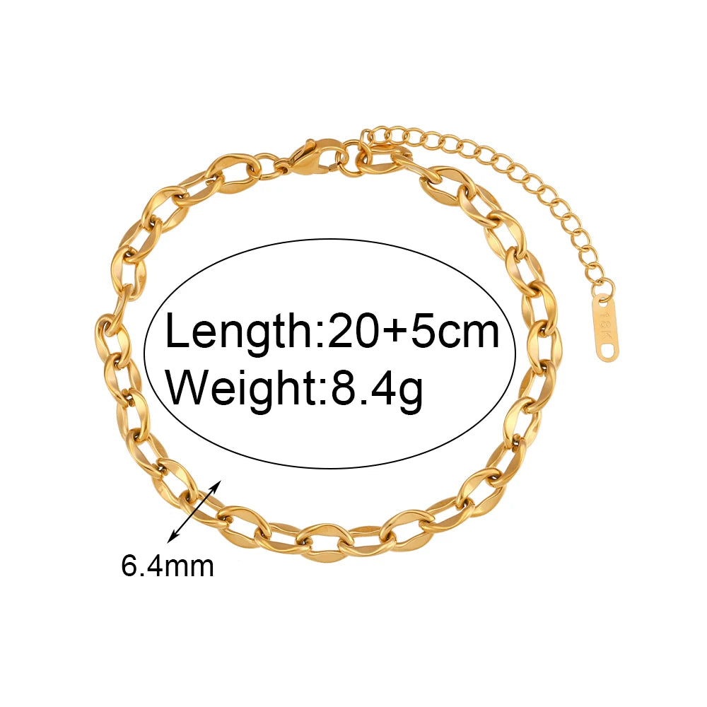 Dreamshow Jewelry Anklet Set Fresh Water Pearl 18k Gold Plated Stainless Steel Anklets for Women