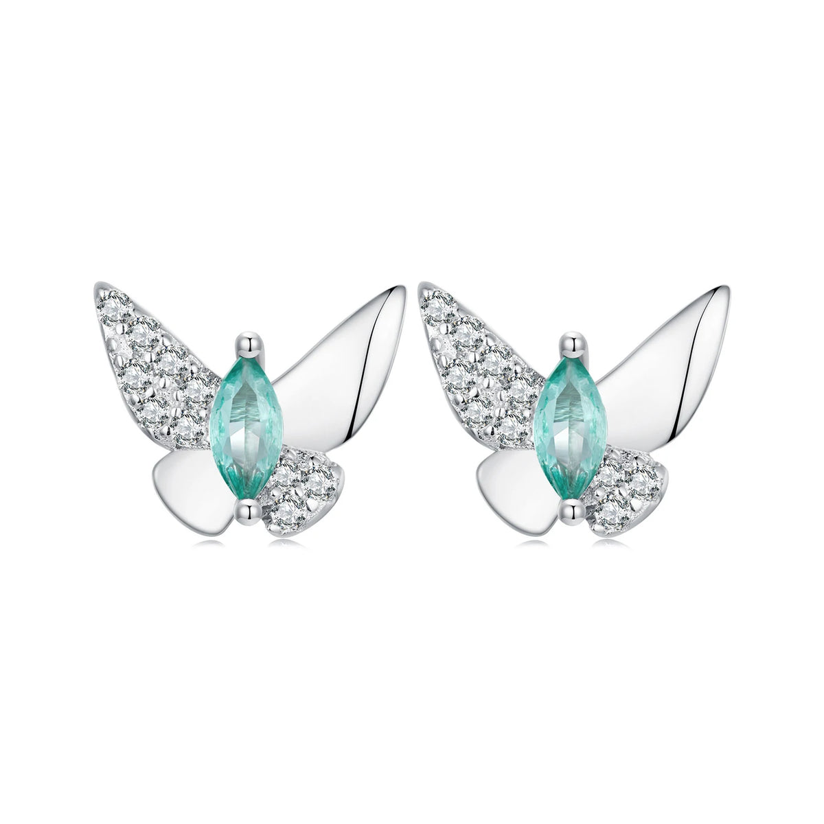 S&S 925 Silver Wings of Nature Earring & Ring Set – Hummingbird, Butterfly & Dragonfly – Platinum Plated – Collection